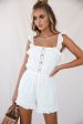 Virginia Ruffle Strap Eyelet Embroidery Romper White Hot on Sale