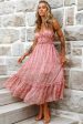 Anyah Frill Detail Tie Back Maxi Dress Paisley Print Pink Hot on Sale