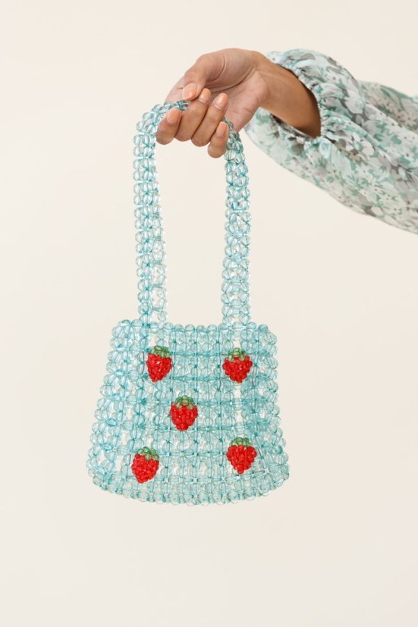 Taryn Beaded Berry Bag Blue For Discount