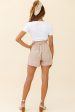 West Virginia Paperbag Waist Shorts Mocha White Stripe Hot on Sale