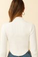 Tina Long Sleeve Ribbed Turtleneck Top Off White Cheap