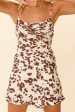 Well Versed Pleated Mini Dress Cow Print Beige Brown For Discount