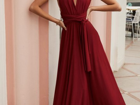 Ariana Multiway Maxi Dress Maroon For Cheap