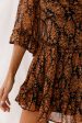 Albany Lace Up Back Frill Dress Black Orange For Cheap