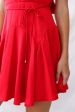 Valley Ruffle Tie-Up Back Dress Red Hot on Sale