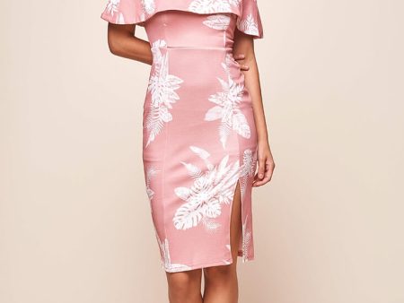 Alina Tiered Off Shoulder Dress Blush Supply