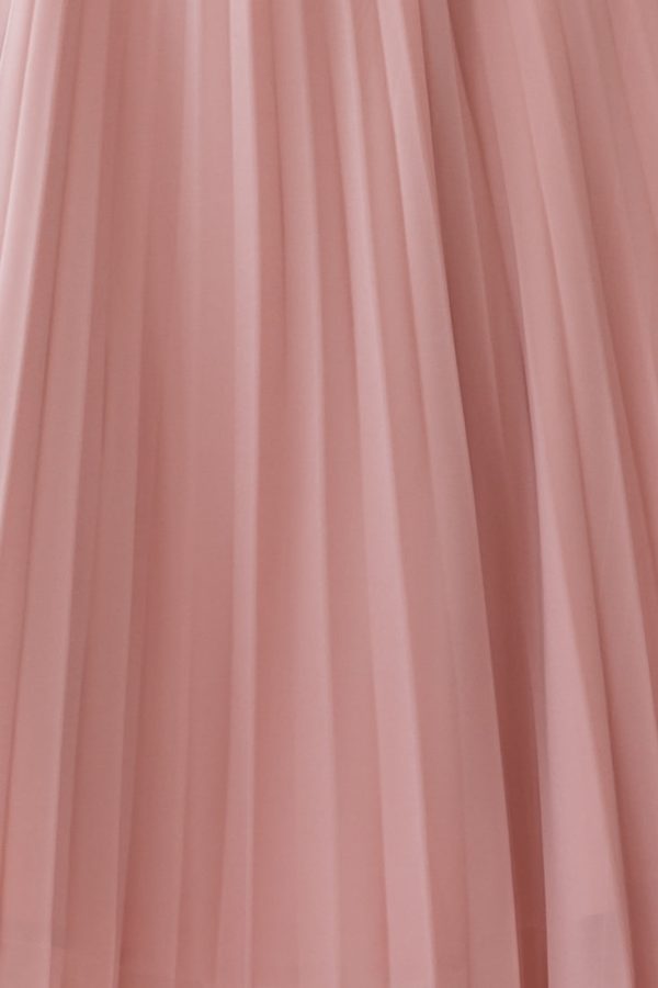 Artemis Accordion Pleat Strappy Back Midi Dress Blush Online Sale