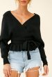 Amara Long Sleeve Knit Top Black For Sale