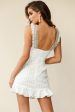 Argyle Bead & Fringe Trim Ruffle Hem Dress White Cheap