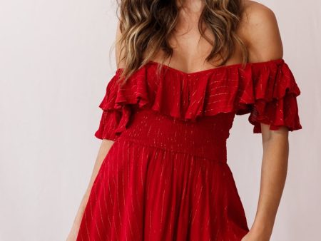 Akira Chiffon Dinner Date Dress Red Supply