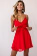 Zeta Bust Tie A-Line Dress Red Supply