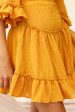 Albany Lace Up Back Frill Dress Shirred Mustard For Discount