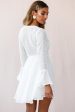 Viola Long Sleeve Wrap Dress White Supply