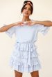 Zipporah Short Sleeve Layered Ruffle Dress Grey Supply