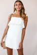 West Braid Detail Ruffle Bust Dress White For Sale