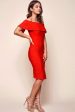 Alina Elegant Bodycon Dress Bright Red For Sale