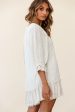 Amala Balloon Sleeve Button Detail Linen Dress Natural Discount