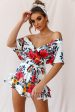 Ambrosia Off-Shoulder Floral Romper White Discount