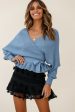 Amara Long Sleeve Knit Top Midnight Blue Supply