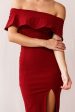 Alina Elegant Bodycon Dress Red Wine Online now