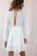 Tracee Open Back Ruffled Hemline Dress White Tall Discount