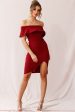 Alina Elegant Bodycon Dress Red Wine Online now