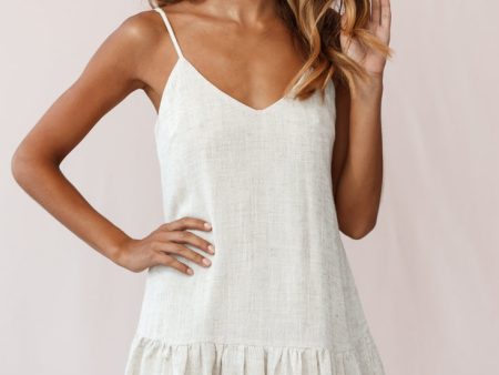 Arabelle Cami Strap Raw Hem Dress Natural Online now