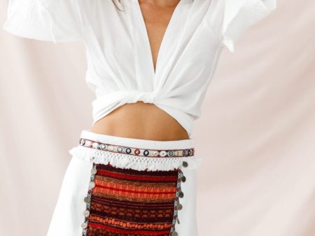 Inca Embellished Skirt White Online Hot Sale