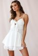 Amiella Tie-Knot Bust Lace Insert Dress White For Discount