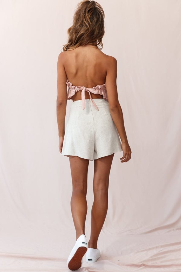 Amalfi Linen Eyelet Skort Natural Online Sale