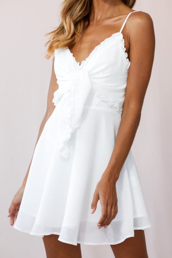 Zeta Bust Tie A-Line Dress White Supply