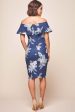 Alina Tiered Off Shoulder Dress Navy For Sale