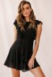 Wilton Ruffle Shoulder A-Line Dress Black Online Sale