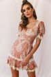 Andrea Puff Sleeve Lace Dress Rose Beige Discount