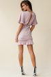 Walk This Way Short Sleeve Ruffle Detail Dress Blush Hot on Sale