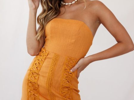 Whitley Embroidered Bandeau Dress Sunset For Cheap