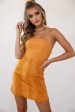 Whitley Embroidered Bandeau Dress Sunset For Cheap