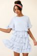 Zipporah Short Sleeve Layered Ruffle Dress Grey Supply