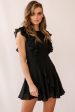 Wilton Ruffle Shoulder A-Line Dress Black Online Sale