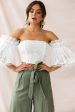 Arna Bell Sleeve Off-Shoulder Top White Hot on Sale