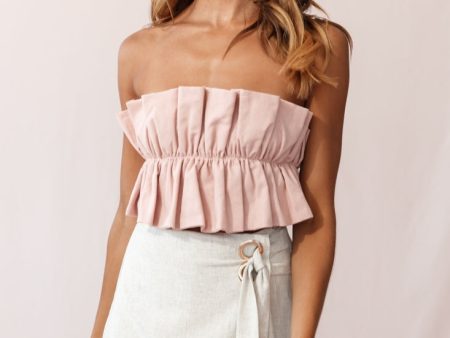 Thea Ruffle Crop Top Blush For Cheap