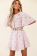 Anais Fluted Sleeve Exposed Back Broderie Anglaise Dress Blush Hot on Sale