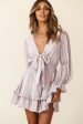 Anthea Bow-Tie Front Layered Frill Dress Blush Hot on Sale