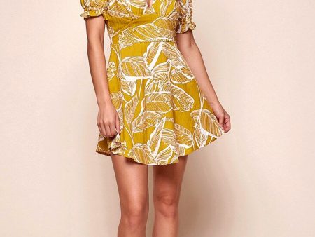 Amida Flowy Mini Dress Yellow Mustard Online now