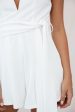 Wembley Spaghetti Strap Pleated Romper White Hot on Sale