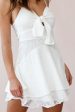 Amiella Tie-Knot Bust Lace Insert Dress White For Discount