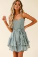 Wilshire Tiered Ruffle Hem Spaghetti Strap Dress Grey Sale