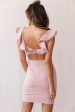 Ari Ruffle Crochet Detail Mini Dress Blush Hot on Sale