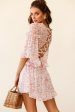 Albany Lace Up Back Frill Dress Tiny Floral Print Pink Online Hot Sale