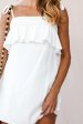 West Braid Detail Ruffle Bust Dress White For Sale